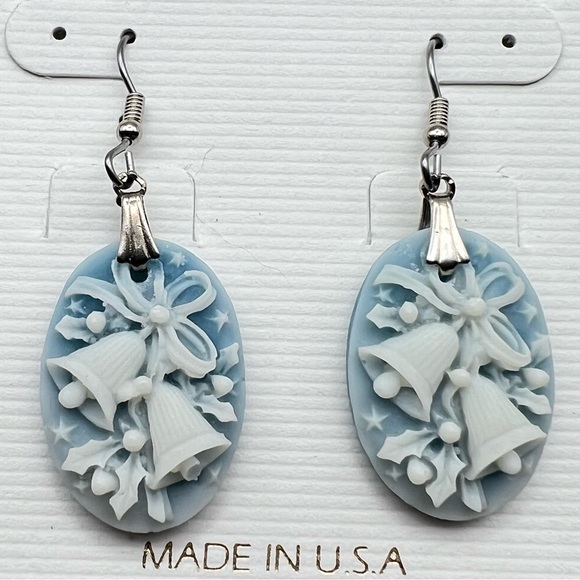 New Ceramic Christmas Bells Hook Fashion Earrings - Picture 2 of 6